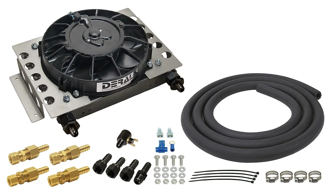 13950 – DERALE Fluid Cooler, For Transmission Fluid 12-3/4 Inch Width X 9-3/8 Inch Height X 4-5/16 Inch Depth AN Fitt...